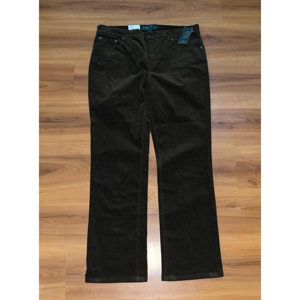 Womens NWT Lauren‎ Ralph Lauren Pincord Classic Straight Slimming Pants